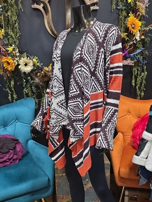 Knox Rose Open-front geometric cardigan