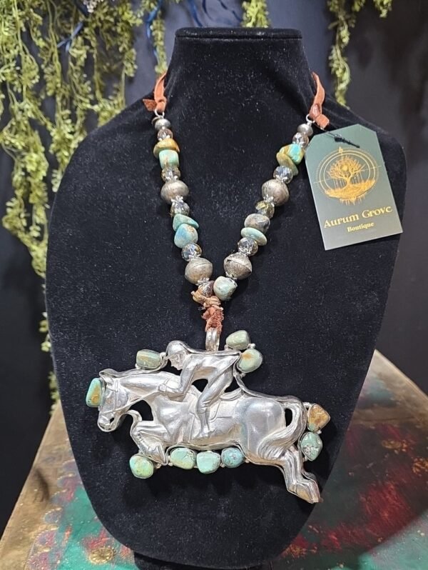 Aurum Grove Turquoise and silver horse statement piece